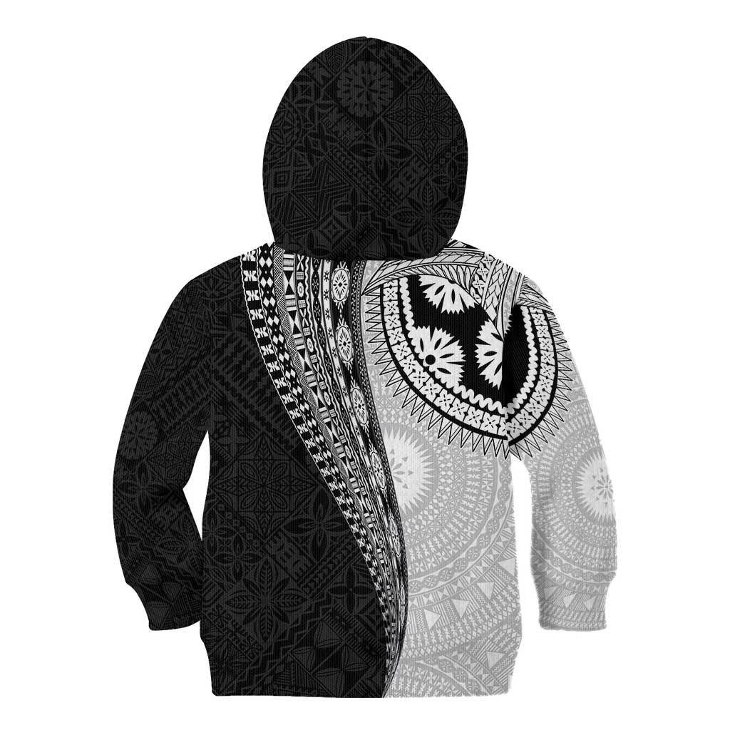 Fijian Masi Tattoos Kid Hoodie with Tapa Tribal Pattern - Polynesian Pride