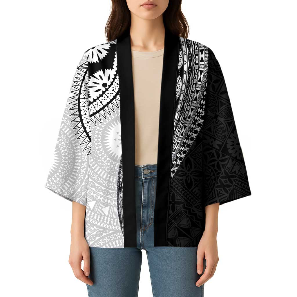 Fijian Masi Tattoos Kimono with Tapa Tribal Pattern - Polynesian Pride