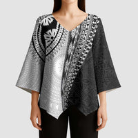 Fijian Masi Tattoos Kimono Sleeve Blouse with Tapa Tribal Pattern - Polynesian Pride