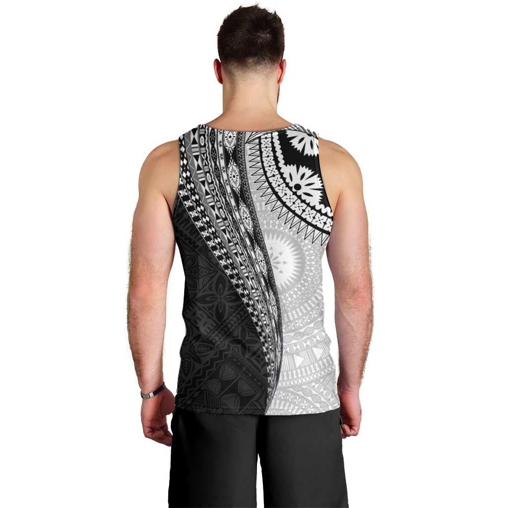 Fijian Masi Tattoos Men Tank Top with Tapa Tribal Pattern - Polynesian Pride