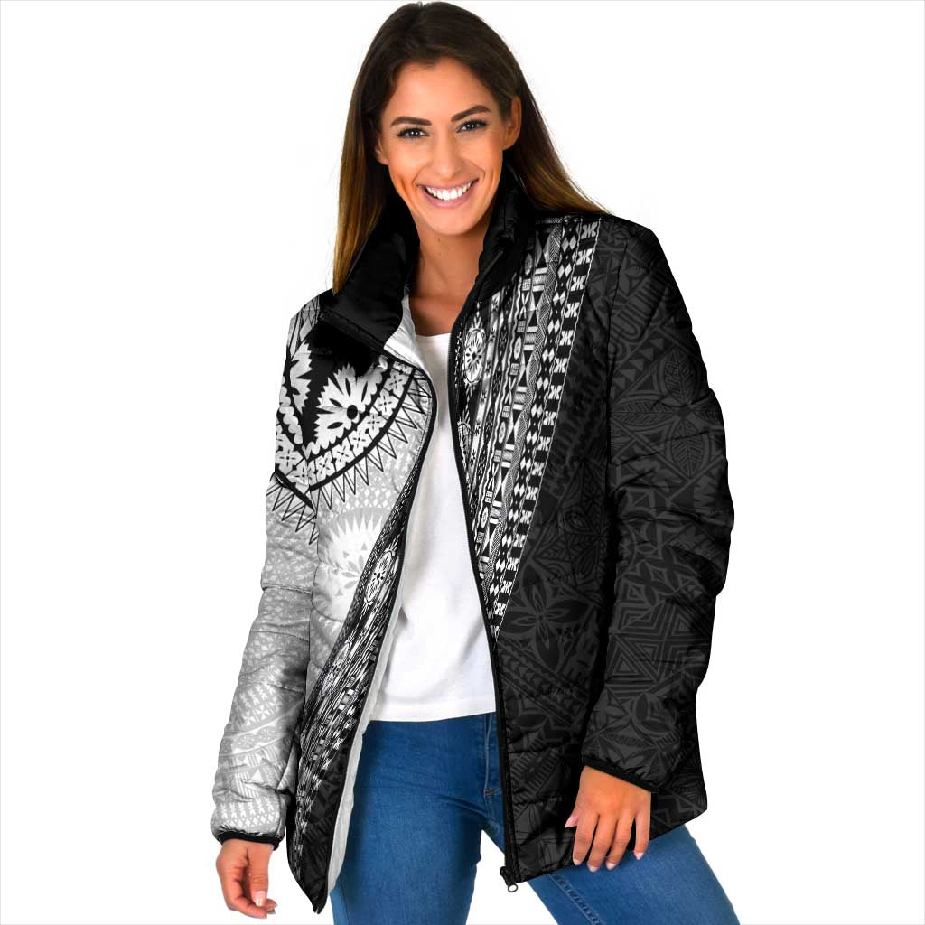 Fijian Masi Tattoos Padded Jacket with Tapa Tribal Pattern LT03 - Polynesian Pride