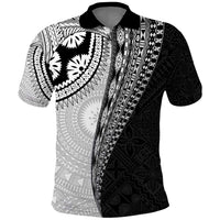 Fijian Masi Tattoos Polo Shirt with Tapa Tribal Pattern LT03 White - Polynesian Pride