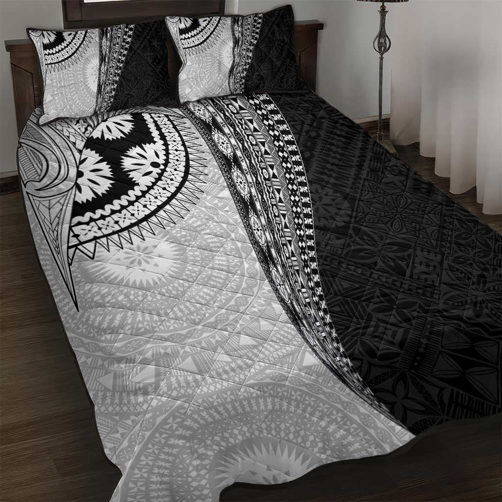 Fijian Masi Tattoos Quilt Bed Set with Tapa Tribal Pattern - Polynesian Pride