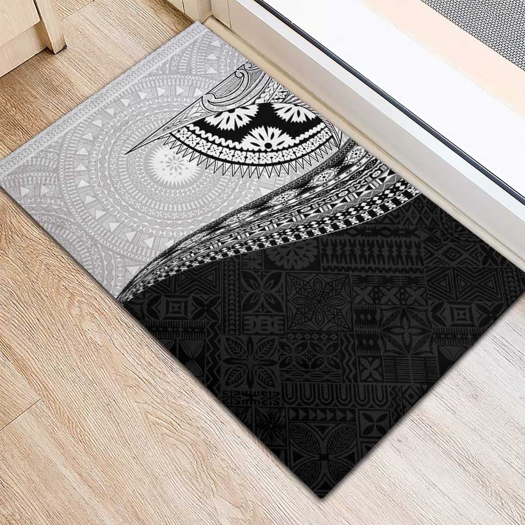 Fijian Masi Tattoos Rubber Doormat with Tapa Tribal Pattern LT03 - Polynesian Pride