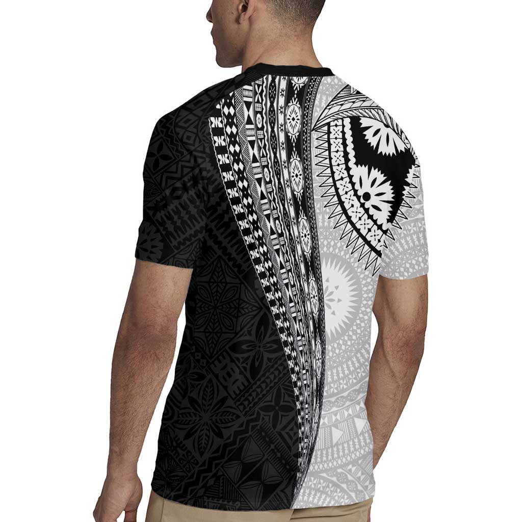 Fijian Masi Tattoos Rugby Jersey with Tapa Tribal Pattern - Polynesian Pride