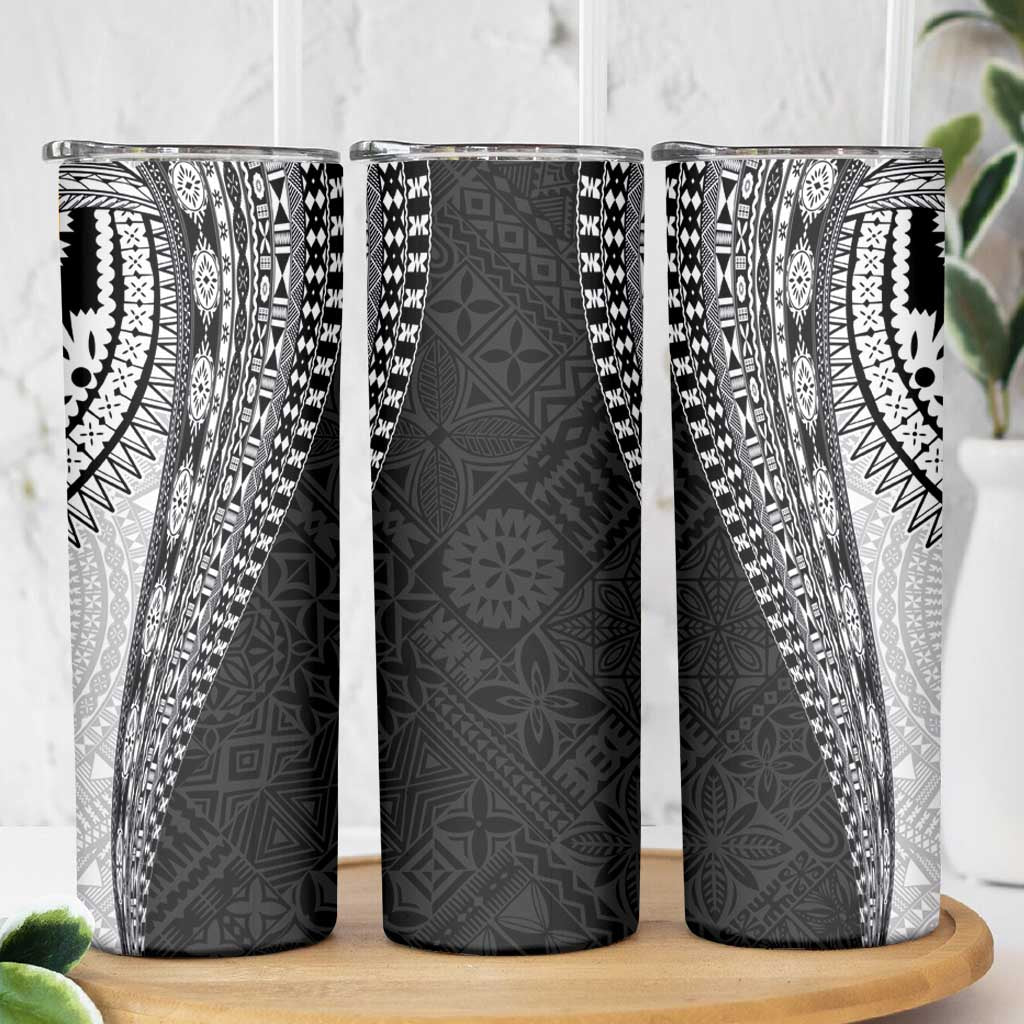 Fijian Masi Tattoos Skinny Tumbler with Tapa Tribal Pattern - Polynesian Pride
