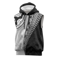 Fijian Masi Tattoos Sleeveless Hoodie with Tapa Tribal Pattern - Polynesian Pride