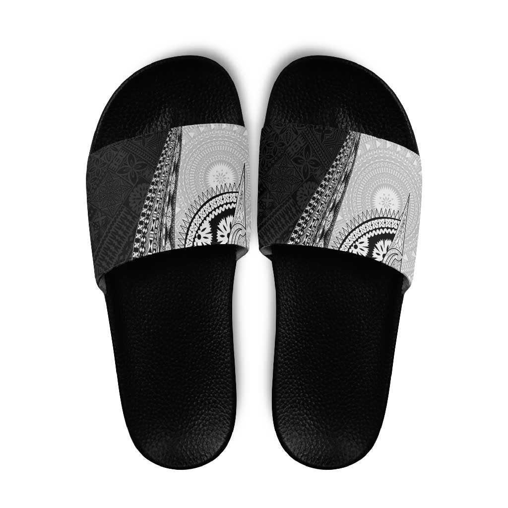 Fijian Masi Tattoos Slide Sandals with Tapa Tribal Pattern - Polynesian Pride