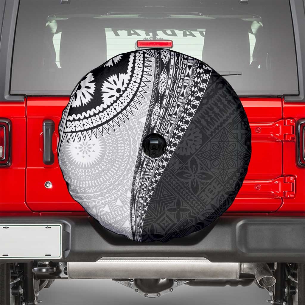 Fijian Masi Tattoos Spare Tire Cover with Tapa Tribal Pattern - Polynesian Pride