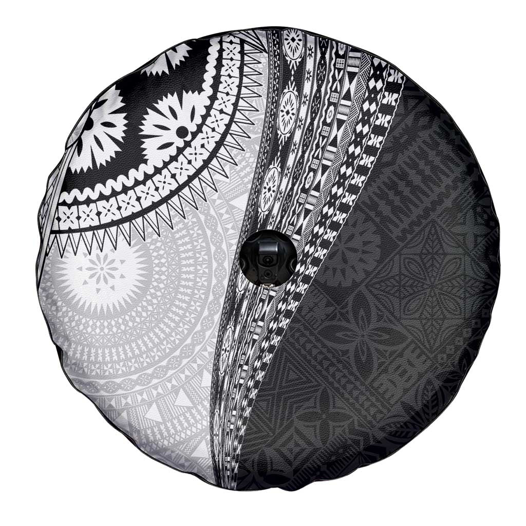 Fijian Masi Tattoos Spare Tire Cover with Tapa Tribal Pattern - Polynesian Pride