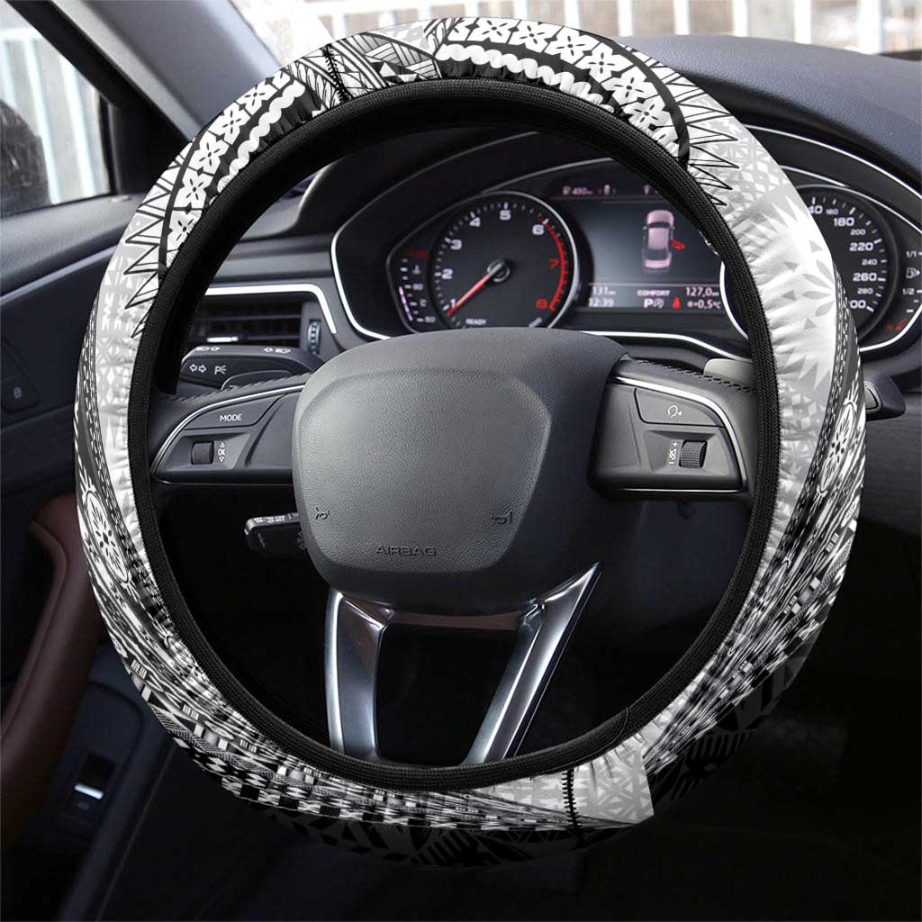 Fijian Masi Tattoos Steering Wheel Cover with Tapa Tribal Pattern - Polynesian Pride