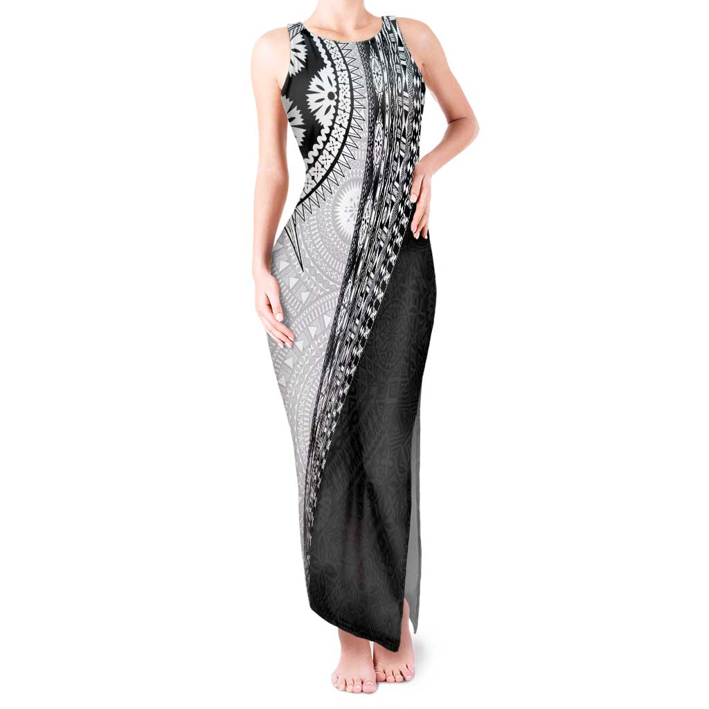 Fijian Masi Tattoos Tank Maxi Dress with Tapa Tribal Pattern - Polynesian Pride