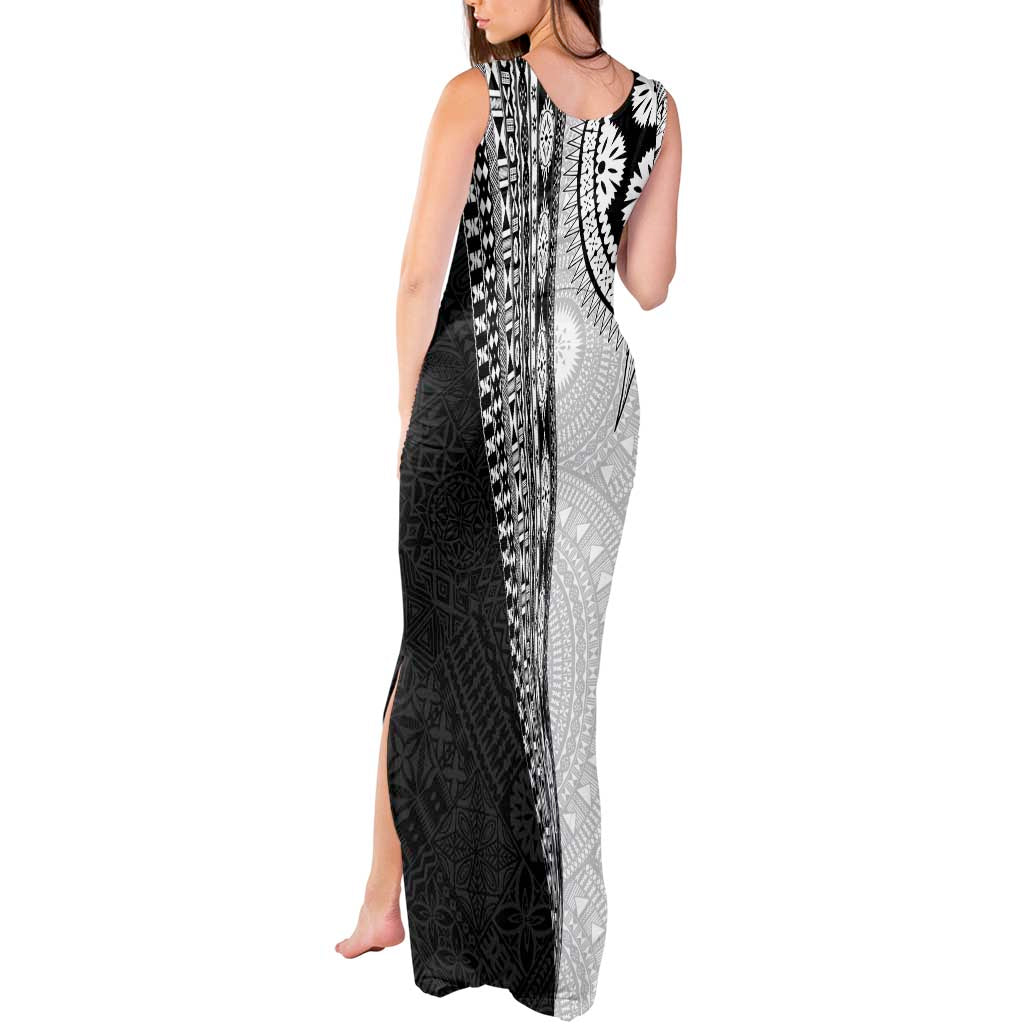 Fijian Masi Tattoos Tank Maxi Dress with Tapa Tribal Pattern - Polynesian Pride