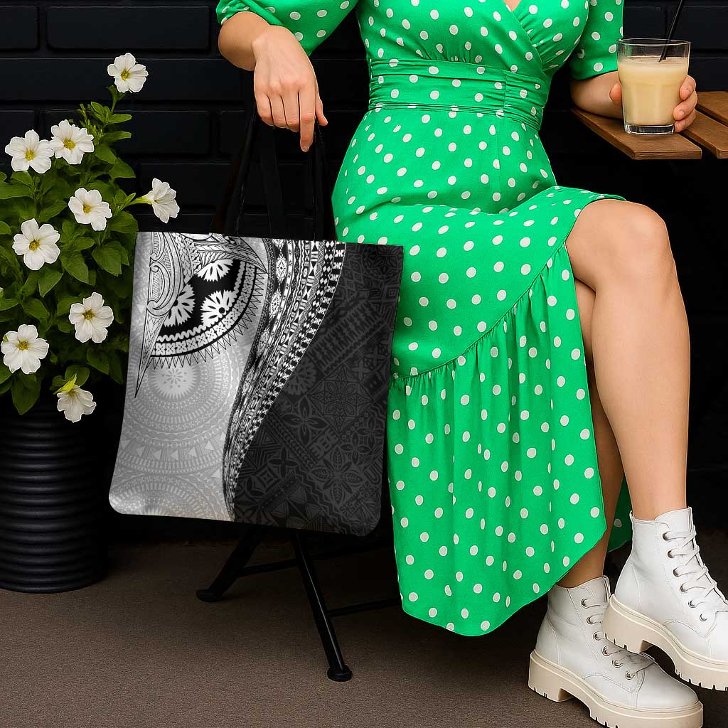 Fijian Masi Tattoos Tote Bag with Tapa Tribal Pattern - Polynesian Pride