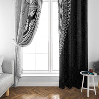 Fijian Masi Tattoos Window Curtain with Tapa Tribal Pattern - Polynesian Pride
