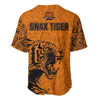 PNG Lae Snax Tigers Rugby Baseball Jersey The Tigers Head and PNG Bird Polynesian Tattoo LT03 - Polynesian Pride