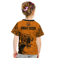 PNG Lae Snax Tigers Rugby Kid T Shirt The Tigers Head and PNG Bird Polynesian Tattoo LT03 - Polynesian Pride