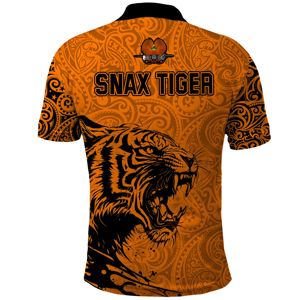 PNG Lae Snax Tigers Rugby Polo Shirt The Tigers Head and PNG Bird Polynesian Tattoo LT03 - Polynesian Pride