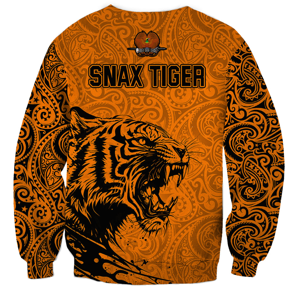 PNG Lae Snax Tigers Rugby Sweatshirt The Tigers Head and PNG Bird Polynesian Tattoo LT03 - Polynesian Pride