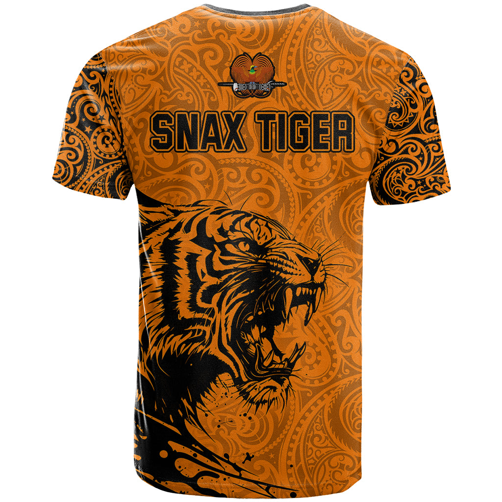 PNG Lae Snax Tigers Rugby T Shirt The Tigers Head and PNG Bird Polynesian Tattoo LT03 - Polynesian Pride