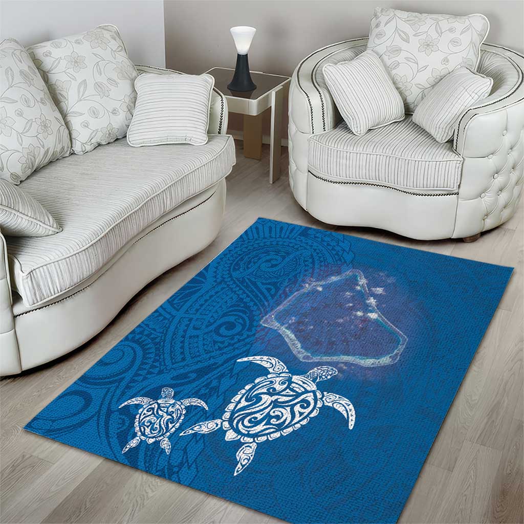Cook Islands Manihiki Atoll Area Rug Maori Turtle and Polynesian Pattern