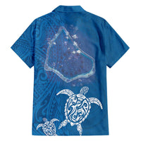 Cook Islands Manihiki Atoll Family Matching Long Sleeve Bodycon Dress and Hawaiian Shirt Maori Turtle and Polynesian Pattern