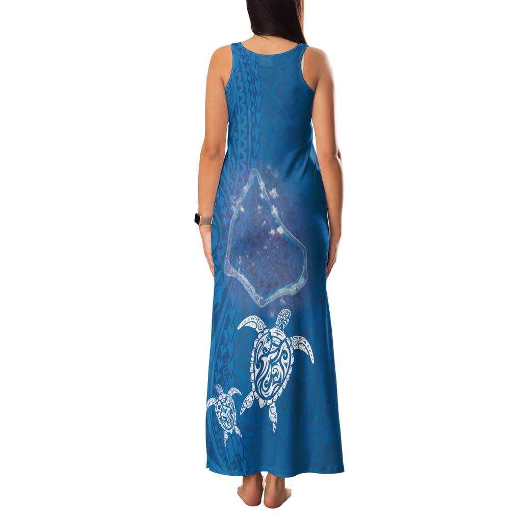Cook Islands Manihiki Atoll Family Matching Tank Maxi Dress and Hawaiian Shirt Maori Turtle and Polynesian Pattern
