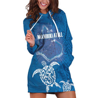 Cook Islands Manihiki Atoll Hoodie Dress Maori Turtle and Polynesian Pattern