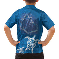 Cook Islands Manihiki Atoll Kid Hawaiian Shirt Maori Turtle and Polynesian Pattern LT03 - Polynesian Pride