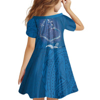 Cook Islands Manihiki Atoll Kid Short Sleeve Dress Maori Turtle and Polynesian Pattern LT03 - Polynesian Pride