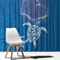 Cook Islands Manihiki Atoll Window Curtain Maori Turtle and Polynesian Pattern