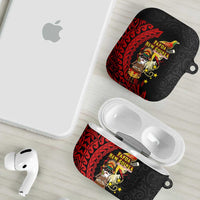 Papua New Guinea Christmas AirPods Case Funny Melanesian Santa with Bird-of-paradise Tribal Style - Polynesian Pride