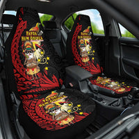 Papua New Guinea Christmas Car Seat Cover Funny Melanesian Santa with Bird-of-paradise Tribal Style - Polynesian Pride