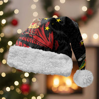 Papua New Guinea Christmas Santa Hat Funny Melanesian Santa with Bird-of-paradise Tribal Style - Polynesian Pride