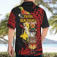 Papua New Guinea Christmas Hawaiian Shirt Funny Melanesian Santa with Bird-of-paradise Tribal Style - Polynesian Pride