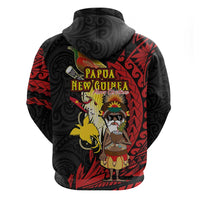 Papua New Guinea Christmas Hoodie Funny Melanesian Santa with Bird-of-paradise Tribal Style - Polynesian Pride