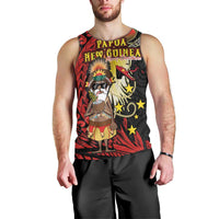 Papua New Guinea Christmas Men Tank Top Funny Melanesian Santa with Bird-of-paradise Tribal Style - Polynesian Pride