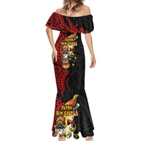 Papua New Guinea Christmas Mermaid Dress Funny Melanesian Santa with Bird-of-paradise Tribal Style - Polynesian Pride
