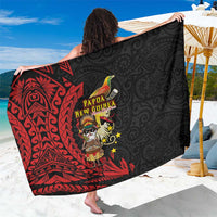 Papua New Guinea Christmas Sarong Funny Melanesian Santa with Bird-of-paradise Tribal Style - Polynesian Pride