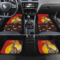Australia and Papua New Guinea Together Car Mats Bird-of-paradise and Kangaroo with Oro Tapa and Aboriginal Art Motifs - Polynesian Pride