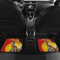 Australia and Papua New Guinea Together Car Mats Bird-of-paradise and Kangaroo with Oro Tapa and Aboriginal Art Motifs - Polynesian Pride