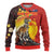 Australia and Papua New Guinea Together Ugly Christmas Sweater Bird-of-paradise and Kangaroo with Oro Tapa and Aboriginal Art Motifs - Polynesian Pride