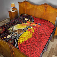 Australia and Papua New Guinea Together Quilt Bird-of-paradise and Kangaroo with Oro Tapa and Aboriginal Art Motifs - Polynesian Pride