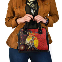 Australia and Papua New Guinea Together Shoulder Handbag Bird-of-paradise and Kangaroo with Oro Tapa and Aboriginal Art Motifs - Polynesian Pride