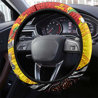Australia and Papua New Guinea Together Steering Wheel Cover Bird-of-paradise and Kangaroo with Oro Tapa and Aboriginal Art Motifs - Polynesian Pride