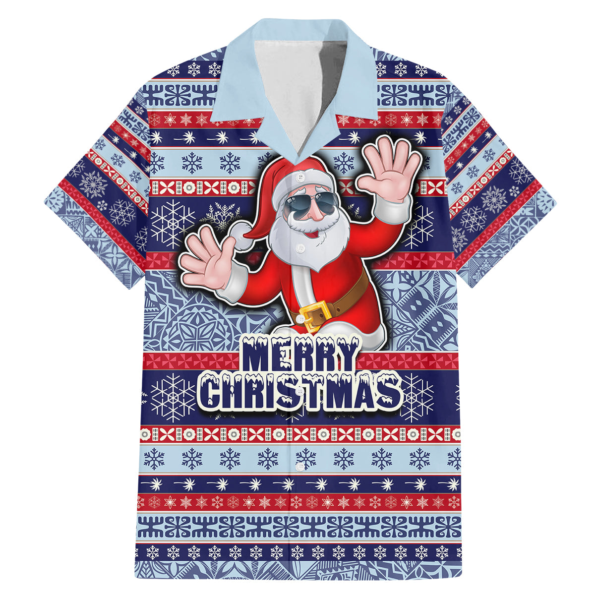 fiji-christmas-family-matching-mermaid-dress-and-hawaiian-shirt-fijian-santa-and-coat-of-arms-mix-tapa-pattern-striped-style