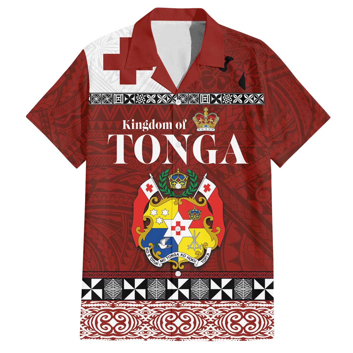 Tongan Culture Family Matching Off The Shoulder Long Sleeve Dress and Hawaiian Shirt Ngatu Art Tattoo and Emblem of Tonga