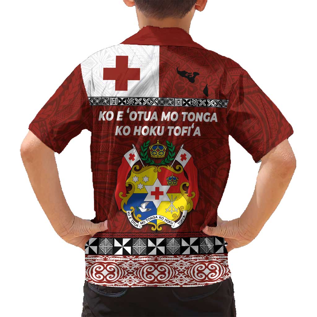 Tongan Culture Family Matching Tank Maxi Dress and Hawaiian Shirt Ngatu Art Tattoo and Emblem of Tonga