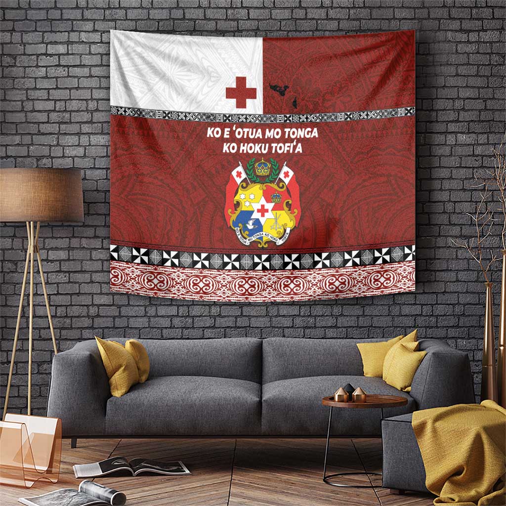 Tongan Culture Tapestry Ngatu Art Tattoo and Emblem of Tonga LT03 Red - Polynesian Pride