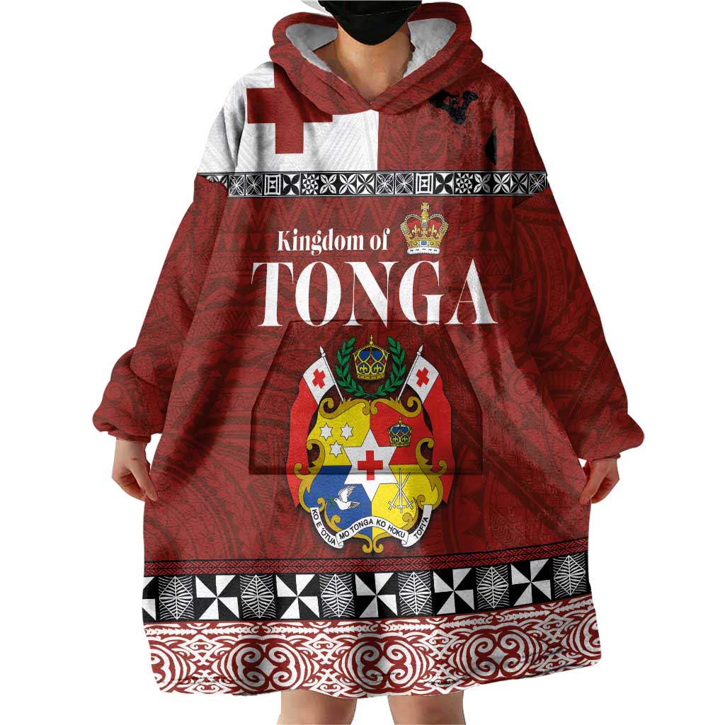 Tongan Culture Wearable Blanket Hoodie Ngatu Art Tattoo and Emblem of Tonga